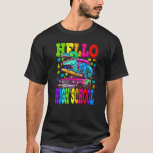 Hallo High School Monster Truck Dinosaurier Zurück T-Shirt