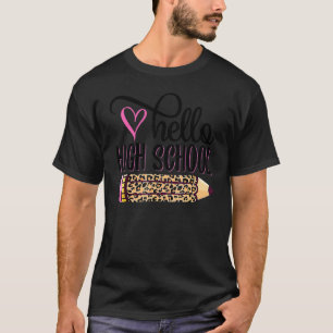 Hallo High School Pink Leopard Bleistift zurück zu T-Shirt