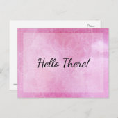 "Hallo!" Hinweis: Mandala mit rosa Wasserfarbe Postkarte (Vorne/Hinten)