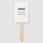 Hallo hinzufügen Namensnachricht einfach minimales Fächer (Rückseite)