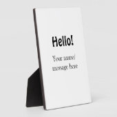 Hallo hinzufügen Namensnachricht einfach minimales Fotoplatte (Seite)