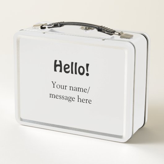 Hallo hinzufügen Namensnachricht einfach minimales Metall Brotdose (Rückseite)