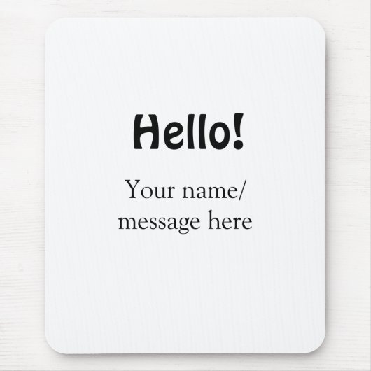 Hallo hinzufügen Namensnachricht einfach minimales Mousepad (Vorne)