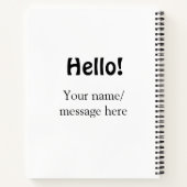 Hallo hinzufügen Namensnachricht einfach minimales Notizblock (Rückseite)