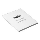 Hallo hinzufügen Namensnachricht einfach minimales Notizblock (angewinkelt)