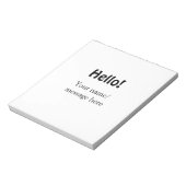 Hallo hinzufügen Namensnachricht einfach minimales Notizblock (Rotiert)