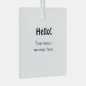 Hallo hinzufügen Namensnachricht einfach minimales Ornament Aus Glas (Vorderseite Rechts)