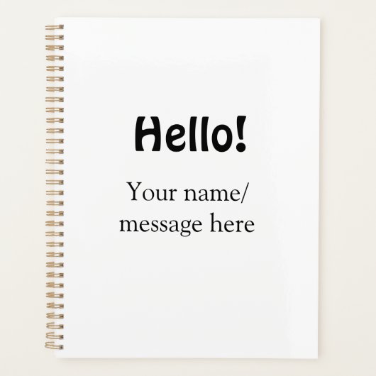 Hallo hinzufügen Namensnachricht einfach minimales Planer (Vorderseite)