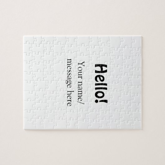 Hallo hinzufügen Namensnachricht einfach minimales Puzzle (Horizontal)