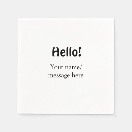 Hallo hinzufügen Namensnachricht einfach minimales Serviette (Vorderseite)