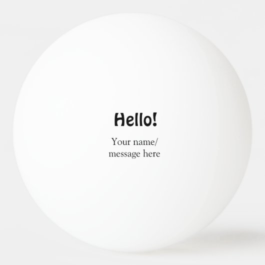 Hallo hinzufügen Namensnachricht einfach minimales Tischtennisball (Vorderseite)