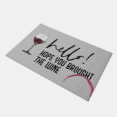 Hallo Hoffnung Ihr Niedlicher Wein Fußmatte (Schrägansicht)