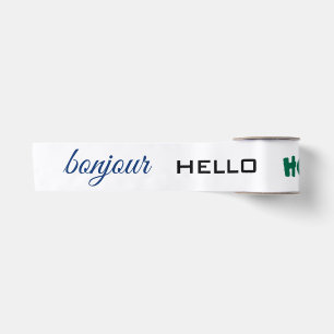 Hallo Hola Bonjour Spanisch Französisch Satin Ribb Satinband
