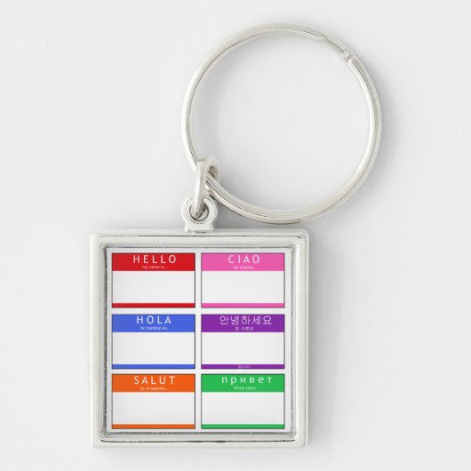 Hallo, Hola, Salut, Ciao. Schlüsselanhänger (Vorne)