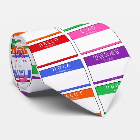 Hallo, Hola, Salut Krawatte (Gerollt)