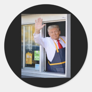 Hallo, holen Sie Ihren Burger, Donald Trump kocht  Runder Aufkleber
