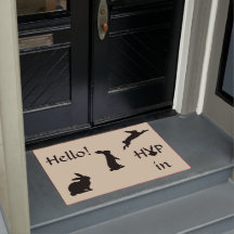 Hallo Hopfen im Willkommen mit dem Häschen im