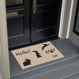 Hallo Hopfen im Willkommen mit dem Häschen im Fußmatte