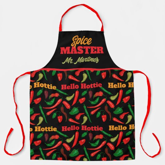 Hallo Hottie Gewürz MASTER Hot Pepper Schürze (Vorderseite)