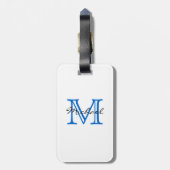 Hallo hübsch - mutiges Schwarz-weißes blaues Gepäckanhänger (Rückseite vertikal)