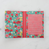 Hallo ! Hübsche, handgestrichene, rosa Blume Dankeskarte (Innenseite)