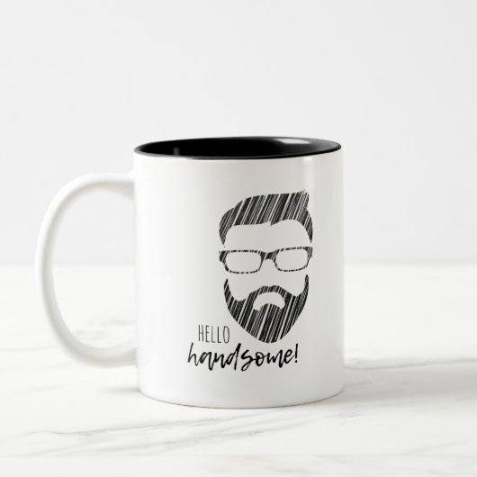 Hallo hübsche Hipster Zwei-Ton Tasse (Links)