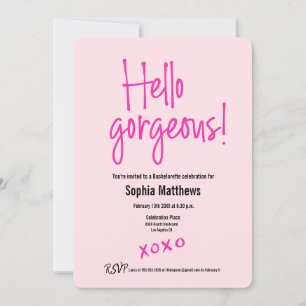 Hallo Hübsche Pink XOXO Junggesellinnenabschied Einladung