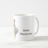 Hallo hübscher Mann Lavendelblumen Kaffeetasse (VorderseiteRechts)