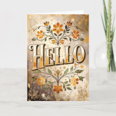 Hallo, hübsches Blumendesign, Karte (Vorderseite)