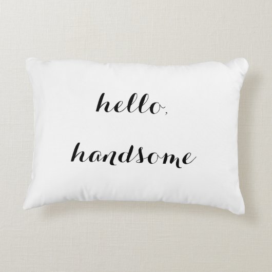 "Hallo, hübsches" dekoratives Kissen (Rückseite)