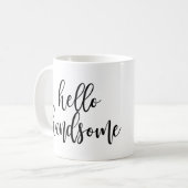 Hallo hübsches schwarzes handgeschriebenes Skript Kaffeetasse (Vorderseite Links)