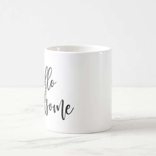 Hallo hübsches schwarzes handgeschriebenes Skript Kaffeetasse (Mittel)