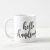 Hallo hübsches schwarzes handgeschriebenes Skript Kaffeetasse (Links)