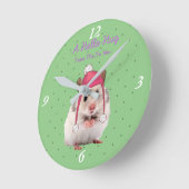 Hallo Hug Hamster Runde Wanduhr (Winkel)