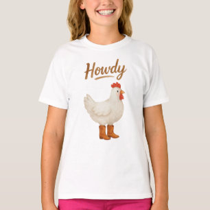 Hallo Huhn in Cowboy-Stiefeln T-Shirt