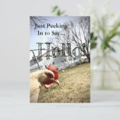 "Hallo!" Hühnerkarte Dankeskarte (Stehend Vorderseite)
