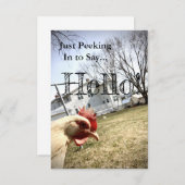 "Hallo!" Hühnerkarte Dankeskarte (Vorne/Hinten)