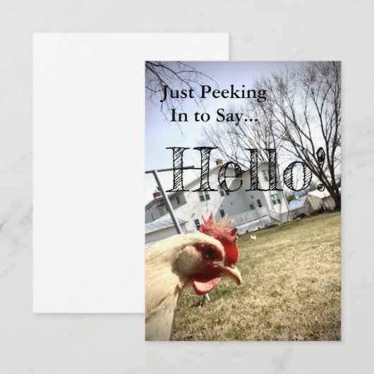 "Hallo!" Hühnerkarte Dankeskarte (Vorne/Hinten)