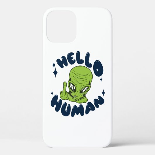 Hallo humane lustige Alien Case-Mate iPhone Hülle (Rückseite)