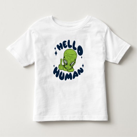 Hallo humane lustige Alien Kleinkind T-shirt (Vorderseite)