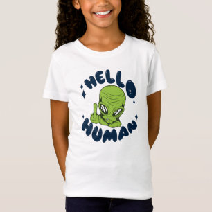 Hallo humane lustige Alien T-Shirt