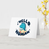 Hallo humorige Dinosaurier Karte (Gelbe Blume)
