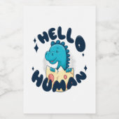 Hallo humorige Dinosaurier Lebensmitteletikett (Einzelnes Label)