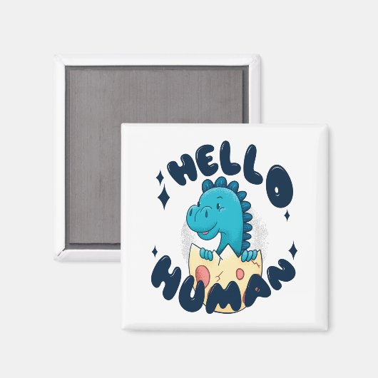 Hallo humorige Dinosaurier Magnet (Vorderseite/Rückseite)