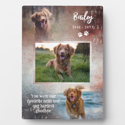 Hallo-Hundegedanken für Rust & Navy-Paws-Favoriten Fotoplatte (Vorderseite)