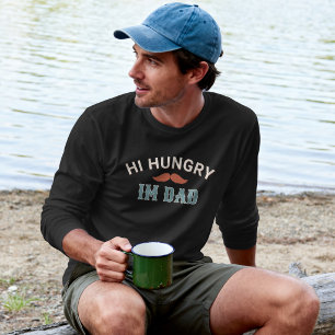 Hallo Hungrig Ich Bin Dad Vintage Schnurrbart Witz T-Shirt