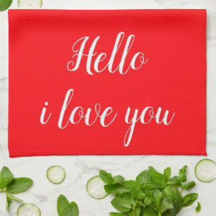 Hallo i Liebe Sie Geschirrtuch
