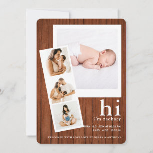 hallo ich bin Baby name Filmstreifen Foto Collage  Ankündigung