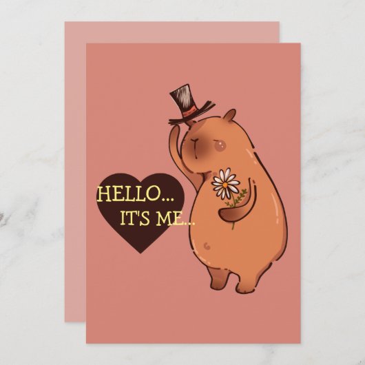 Hallo, ich bin Capybara Einladung (Vorne/Hinten)