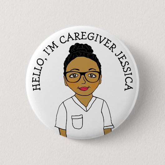Hallo, ich bin Caregiver Add Name Button (Vorderseite)